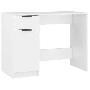 Berkfield Desk White 100x50x75 cm Engineered Wood