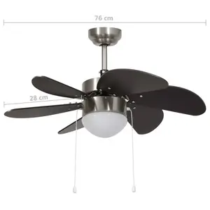 Dornan 76cm Ceiling Fan with Light Kit Black