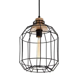 Interiors by Premier Beacan Black Metal Wire Pendant Light