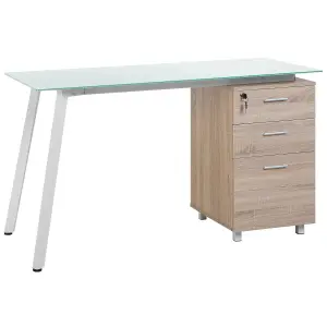 Home Office Desk with Storage White MONTEVIDEO