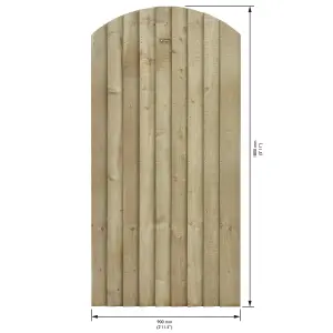 Rowlinson Featheredge Arch Top Wooden Gate