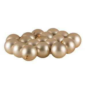 Luxury Shatterproof Ball Bauble Set (Set of 18) Champagne Gold Satin