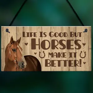 Red Ocean Stable Door Sign Horse Lover Gift Horse Pony Sign and Plaques Horse Gift For Women