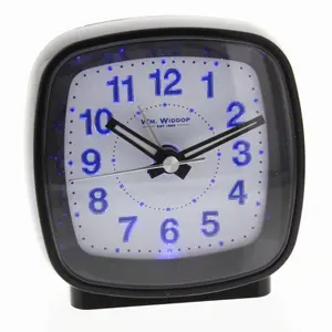 Analogue Quartz Movement / Crystal Alarm Tabletop Clock in Black