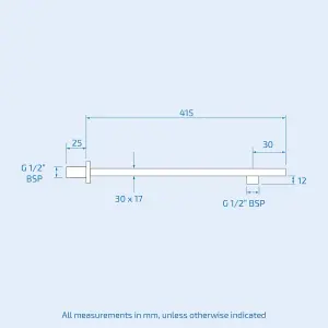 Nes Home 410mm Rectangular Wall Shower Arm Chrome