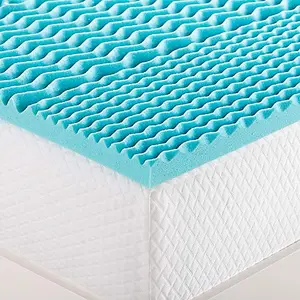 Just So Home Comfort 5 Zone Cool Blue Memory Foam Mattress Topper Orthopaedic Support Pain Relief (King)