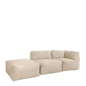 icon Tetra Fine Cord Natural Modular Sofa Set (3 individual sections) - Combination One