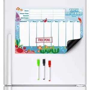 Magnetic Refrigerator Reward Charts For Children Behaviour Board A3 Ocean Creatures