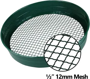 simpa Steel Garden Riddle Sieve 1/2" 12mm Mesh 70mm Deep