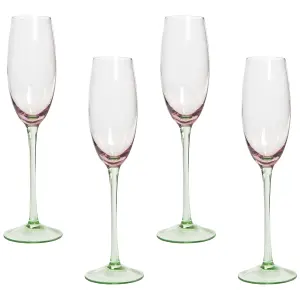 Set of 4 Champagne Flutes DIOPSIDE Pink