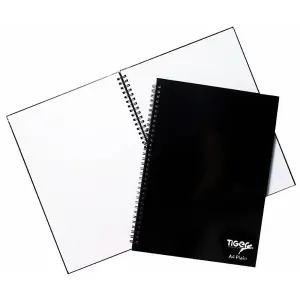 Tiger Stationery 60 Sheet Twin Wire Ring Bound Notebook Black (A5)