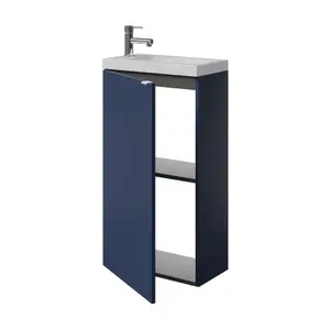 GoodHome Imandra Matt Blue Single Freestanding Bathroom Cloakroom unit (H) 790mm (W) 440mm