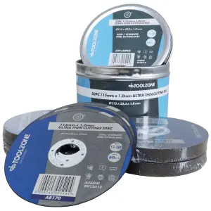 115mm Ultrathin Cutting Disc - 50 Pack Ultra Thin 115 x 1.0mm Cutting Discs in a Metal Tin