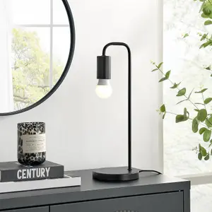 Furniturebox UK Lola Black Industrial Table Desk Lamp