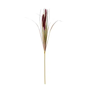 Ruby Triple Grass Stem - Plastic - H80 cm - Red