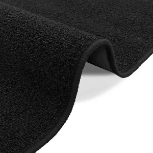 JVL Eden Machine Washable Latex Backed Runner Doormat, 57x150cm, Black