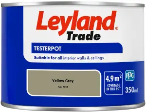 Leyland Trade Vinyl Matt Walls & Ceilings Emulsion Paint Yellow Grey (RAL 7034) 350ml Tester