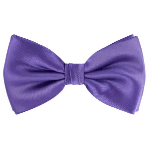 Purple Satin Polyester Bow Tie for Casual & Formal Wear, Wedding Party Accessory