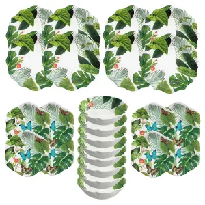 Purely Home Tropical Floral 24 Piece Melamine Dinnerware Set for 8