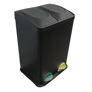 Evre Recycling Bin with Lids for Kitchen / 40 Litre Capacity / 2 Compartments Waste Separation (40L (20L+20L))