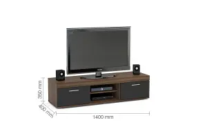 Birlea Edgeware TV Unit Walnut & Black