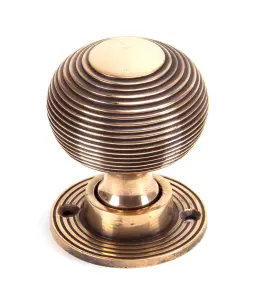 From The Anvil Polished Bronze Heavy Beehive Mortice/Rim Knob Set