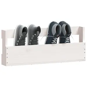 Berkfield Wall-mounted Shoe Racks 2 pcs White 59x9x23 cm Solid Wood Pine