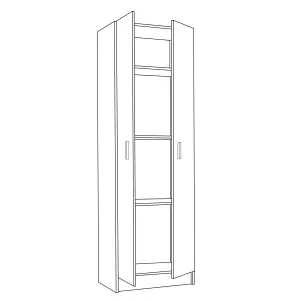 VITA 2 Door Utility Storage 4 Shelf Cupboard in Matt White