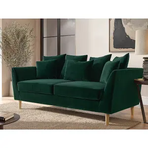 Solace+Co Avery 3 Seater Scatter Back Sofa - Bottle Green