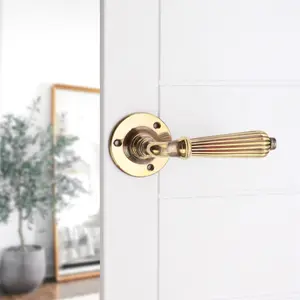 Regency Door Handle Aged Brass