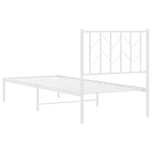 Berkfield Metal Bed Frame without Mattress with Headboard White 75x190cm