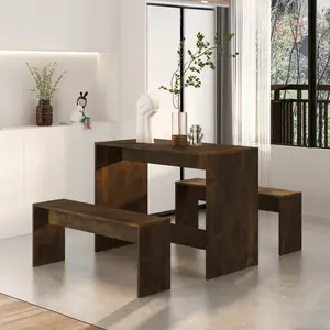 Goldfinch Dining Set Engineered Wood Smoked Oak / 75cm H x 102cm L x 50cm W