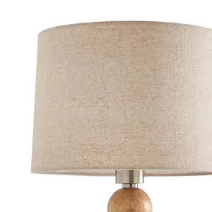 Kayleigh Wooden Table Lamp with Cream Shade