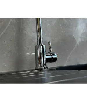 Liquida W06CH Swan Neck Monobloc Single Lever Chrome Kitchen Mixer Tap