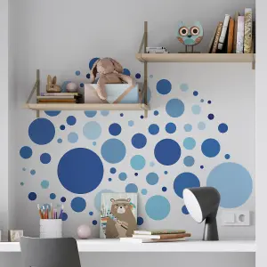 Walplus Happy Circles Blue Kids Sticker PVC Blue