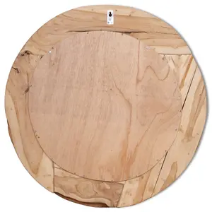 Berkfield Decorative Mirror Teak 80 cm Round