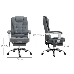 Vinsetto Ergonomic Heated 6 Points Vibration Massage Office Chair Grey