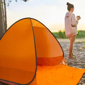 Milestone Camping Pop-Up Beach Tent with Extendable Ground Sheet