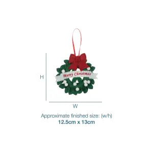 FELT DEC WREATH - Felt Decoration Kit: Christmas: Wreath - Trimits