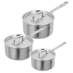 Kuhn Rikon Culinary Fiveply Stainless Steel Induction Safe 3-Piece Saucepan Set