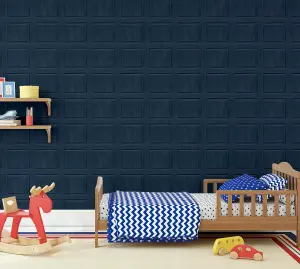 Arthouse Washed Panel Navy Wallpaper