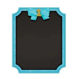 Amscan Fibre 1st Birthday Chalkboard Sign Black/Blue/Gold (One Size)