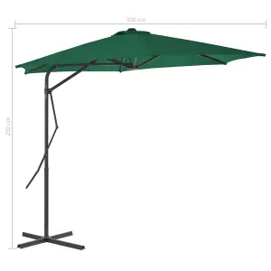 Berkfield Outdoor Parasol with Steel Pole 300 cm Green