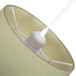 Traditional Linen Fabric Drum Shade for Pendant & Lampshade Olive / 13cm H x 20cm W x 20cm D 