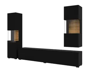 Modern & Spacious Ava 09 Entertainment Unit H300mm W1800mm D350mm in Chic Black