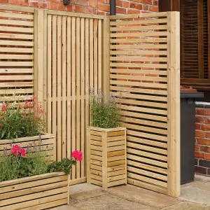 Rowlinson Garden Creations Horizontal Slat Screens Pack of 2