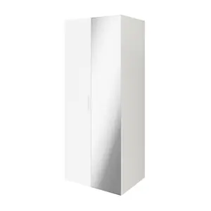 GoodHome Atomia Freestanding Matt white Particle board Mirrored Wardrobe (H)1875mm (W)750mm (D)580mm