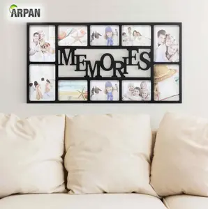 ARPAN Memories 10 Multi Aperture Photo Picture Frame - Holds 6 X 6''X4'' Photos, 4 X 5''X7'' Photos - Black