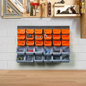 30pc Wall Mounted Backboards Which The Storage Bins - Diy Shed Storage Box Rack Plastic Drawers - Garage Shelving Units