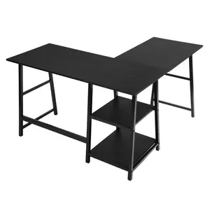 Charge L-Shape Desk Black / 75cm H x 120cm W x 120cm D